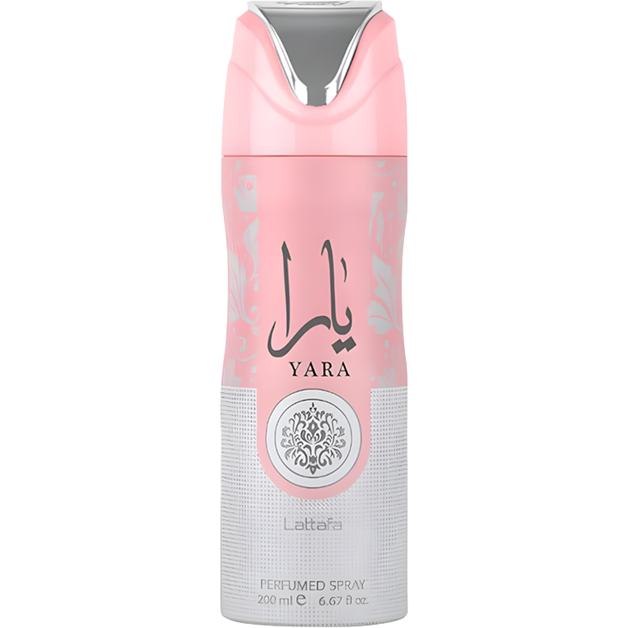 اسپری بدن یارا از برند لطافه (LATTAFA YARA Body Spray 200ml) اسپری یارا صورتی